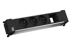 Systém CONFERENCE/TOP FRAME, box pro 4 moduly, 3x zásuvka CZ, 1x volné (909.011)