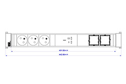 Systém CONFERENCE / TOP FRAME, box pro 8 modulů, 3x zásuvka CZ, zdroj 100W (2x USB C) , 3x volné (BM0024730)