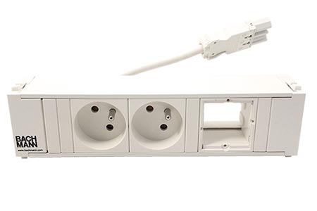 Systém CONI, box pro 3 moduly, 2x zásuvka CZ, 1x volné, bílý + bílé moduly (912.705)