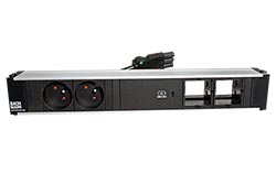 Systém CONI, box pro 6 modulů, 2x zásuvka CZ, zdroj 60W (USB C), 2x volné (912.1679)