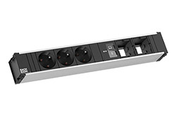 Systém CONI, box pro 6 modulů, 3x zásuvka CZ, zdroj 65W (2x USB C), 2x volné (BM0024285)