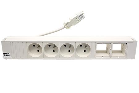 Systém CONI, box pro 6 modulů, 4x zásuvka CZ, 2x volné, bílý + bílé moduly (912.707)