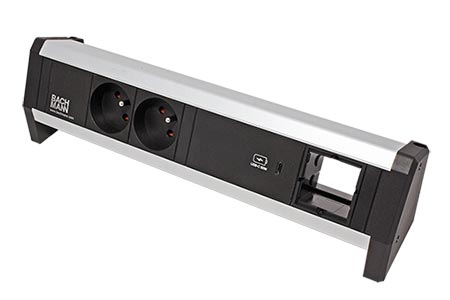 Systém DESK 1, 2x zásuvka CZ, zdroj 60W (USB C) (902.0876)