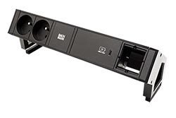 Systém DESK 2, 2x zásuvka CZ, 1x zdroj 60W (USB C) + 1x volné, černý (902.985)
