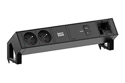 Systém DESK 2, 2x zásuvka CZ, zdroj 100W (2x USB C), 1x volné, kabel 0,2m GST18(M), černý (BM0023739)
