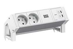 Systém DESK 2, 2x zásuvka CZ, zdroj 45W (2x USB C), bílý/stříbrný + bílé moduly (BM0022085)