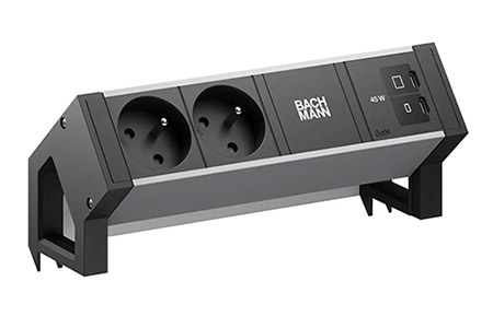 Systém DESK 2, 2x zásuvka CZ, zdroj 45W (2x USB C), černý (BM0022088)