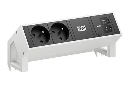 Systém DESK 2, 2x zásuvka CZ, zdroj 45W (2x USB C), kabel 0,2m GST18(M), bílý (BM0022069)
