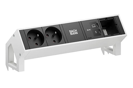 Systém DESK 2, 2x zásuvka CZ, zdroj 65W (2x USB C), 1x volné, kabel 0,2m GST18(M), bílý (BM0024280)