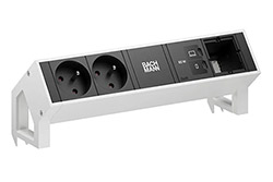 Systém DESK 2, 2x zásuvka CZ, zdroj 65W (2x USB C), 1x volné, kabel 0,2m GST18(M), bílý (BM0024280)
