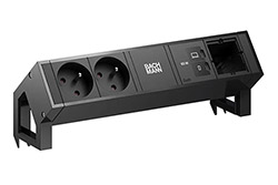 Systém DESK 2, 2x zásuvka CZ, zdroj 65W (2x USB C), 1x volné, kabel 0,2m GST18(M), černý (BM0024283)