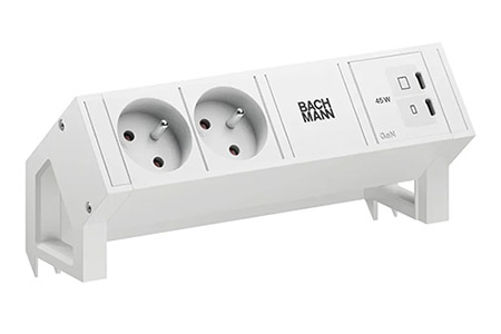 Systém DESK 2, 2x zásuvka CZ, zdroj 65W (2x USB C), bílý (BM0022080)