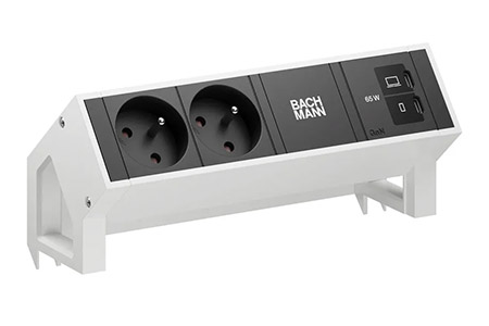 Systém DESK 2, 2x zásuvka CZ, zdroj 65W (2x USB C), kabel 0,2m GST18(M), bílý (BM0022071)