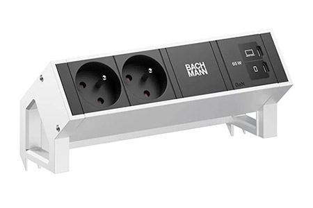 Systém DESK 2, 2x zásuvka CZ, zdroj 65W (2x USB C), kabel 0,2m GST18(M), nerez (BM0022074)