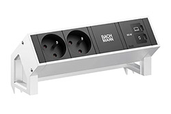 Systém DESK 2, 2x zásuvka CZ, zdroj 65W (2x USB C), kabel 0,2m GST18(M), nerez (BM0022074)