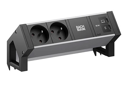 Systém DESK 2, 2x zásuvka CZ, zdroj 65W (2x USB C), stříbrný (BM0022089)