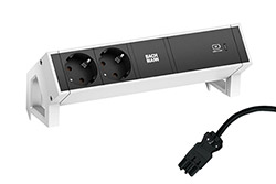 Systém DESK 2, 2x zásuvka DE, 1x zdroj 60W (USB C), bílý (902.934)