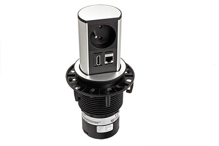 Systém Elevator, 1x zásuvka CZ, 1x HDMI, 1x RJ45 kat.6a, stříbrný (928.0101)