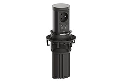 Systém Elevator 2, 1x zásuvka CZ, zdroj 2x USB C 45W, kabel 2m CEE 7/7, černý/stříbrná lesklá (BM0020571)
