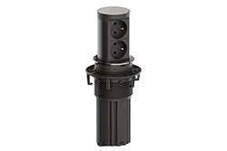 Systém Elevator, 2x zásuvka CZ, kabel 2m CEE 7/7, černý/nerez (BM0020491)