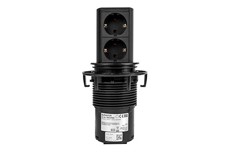 Systém Elevator, 2x zásuvka DE, černý (928.0024)