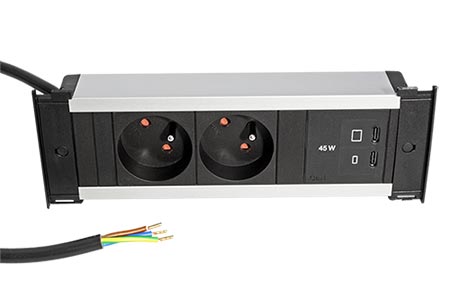 Systém KAPSA S, 2x zásuvka CZ, zdroj 45W (2x USB A), kabel 2m (BM0028702)
