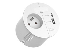 Systém LOOP IN, 1x zásuvka CZ, nabíječka USB A + C 22W, kabel 2m CEE 7/7, bílý