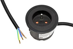 Systém PIX, 1x zásuvka CZ, černý + bílý a stříbrný kroužek, 2m (926.003)