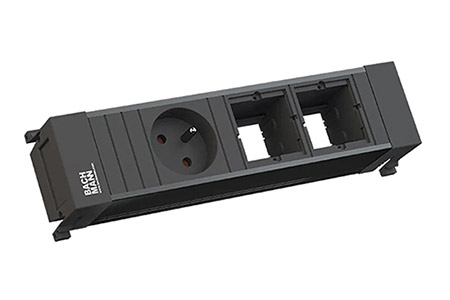Systém POWER FRAME, box pro 3 moduly, 1x zásuvka CZ, 2x volné, plast (916.063)