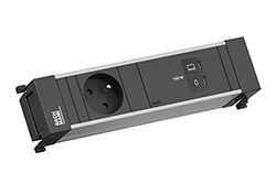Systém POWER FRAME, box pro 3 moduly , 1x zásuvka CZ , zdroj 100W (2x USB C) (BM0023855)