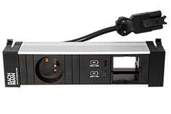 Systém POWER FRAME, box pro 3 moduly, 1x zásuvka CZ, zdroj 22W (USB A+C), 1x volné (916.527)