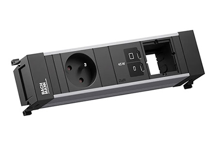 Systém POWER FRAME, box pro 3 moduly , 1x zásuvka CZ , zdroj 45W (2x USB C), 1x volné (BM0023850)