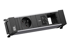 Systém POWER FRAME, box pro 3 moduly , 1x zásuvka CZ , zdroj 45W (2x USB C), 1x volné (BM0023850)