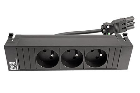 Systém POWER FRAME, box pro 3 moduly, 3x zásuvka CZ, černý (916.059)