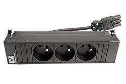 Systém POWER FRAME, box pro 3 moduly, 3x zásuvka CZ, černý (916.059)