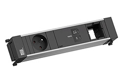 Systém POWER FRAME, box pro 4 moduly , 1x zásuvka CZ , zdroj 100W (2x USB C), 1x volné (BM0023850)