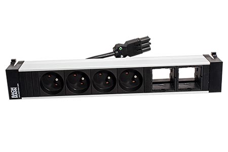 Systém POWER FRAME, box pro 6 modulů, 4x zásuvka CZ, 2x volné (916.1110)