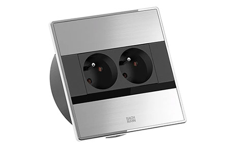 Systém SENSE, 2x zásuvka CZ, kabel 2m CEE 7/7, nerez/černý (BM0016167)