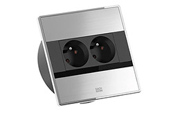 Systém SENSE, 2x zásuvka CZ, kabel 2m CEE 7/7, nerez/černý (BM0016167)