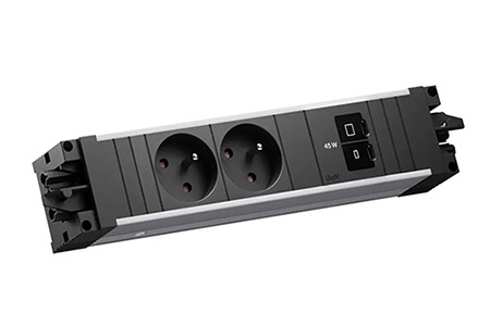 Systém STEP ALU, 2x zásuvka CZ , zdroj 45W (2x USB C) , GST18(M) - 2x CEE 7/5(F) - GST18(F) (BM0022982)