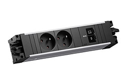 Systém STEP ALU, 2x zásuvka CZ , zdroj 65W (2x USB C) , GST18(M) - 2x CEE 7/5(F) - GST18(F) (BM0022984)