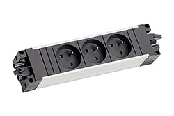 Systém STEP ALU, 3x zásuvka CZ , GST18(M) - 3x CEE 7/5(F) - GST18(F) (906.10750)