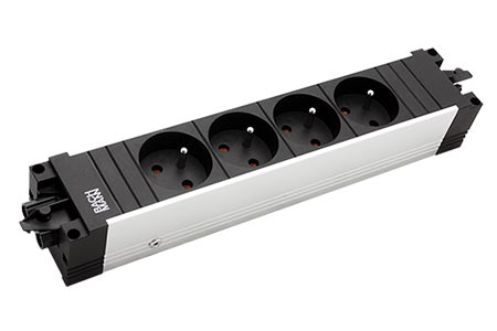 Systém STEP ALU, 4x zásuvka CZ, GST18(M) - 4x CEE 7/5(F) - GST18(F) (906.10934)