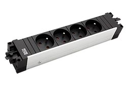 Systém STEP ALU, 4x zásuvka CZ, GST18(M) - 4x CEE 7/5(F) - GST18(F) (906.10934)