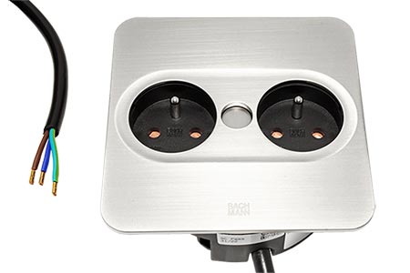 Systém TWIST 2 čtverec, 2x zásuvka CZ, stříbrný (946.003)