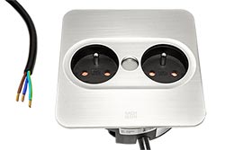 Systém TWIST 2 čtverec, 2x zásuvka CZ, stříbrný (946.003)