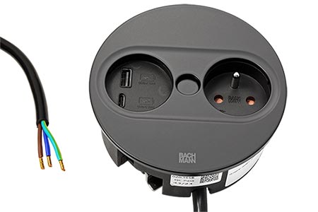 Systém TWIST 2, zásuvka CZ, zdroj (USB A, C), černý (946.106)