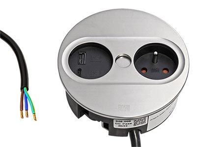 Systém TWIST 2, zásuvka CZ + zdroj (USB A+C), stříbrný lesklý (946.006)