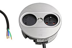 Systém TWIST 2, zásuvka CZ + zdroj (USB A+C), stříbrný lesklý (946.006)
