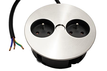 Systém TWIST, 2x zásuvka CZ, barva nerez (931.002)